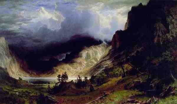 Bierstadt Albert Storm In The Rocky Mountains A4 Photo Print