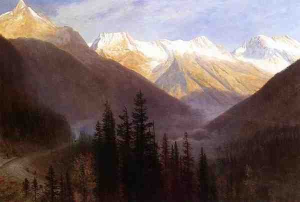 Bierstadt Albert Sunrise At Glacier Station A4 Photo Print