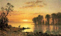 Bierstadt Albert Sunset Deer And River A4 Photo Print