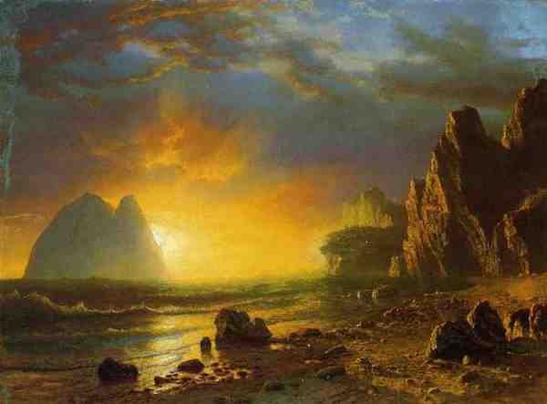 Bierstadt Albert Sunset On The Coast A4 Photo Print