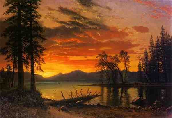 Bierstadt Albert Sunset Over The River A4 Photo Print