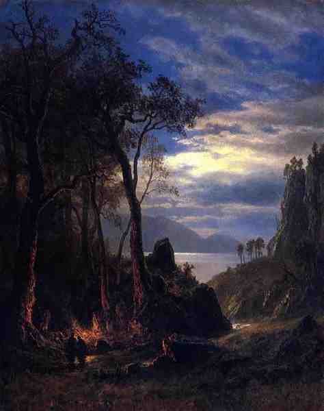 Bierstadt Albert The Campfire A4 Photo Print