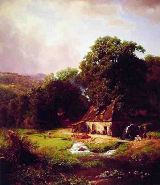 Bierstadt Albert The Old Mill A4 Photo Print