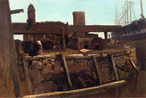 Bierstadt Albert Wharf Scene A4 Photo Print