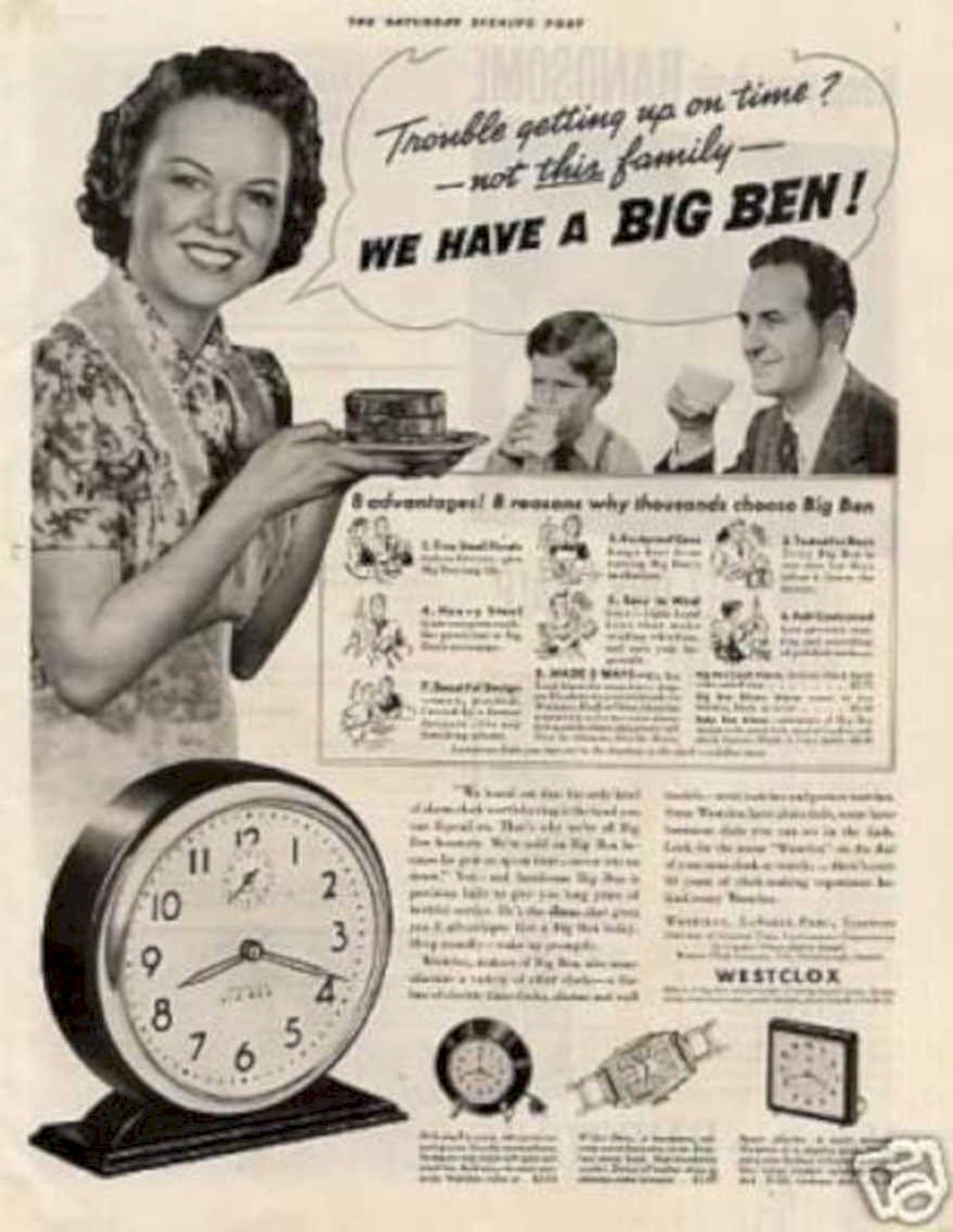 Big Ben Alarm Vintage Retro Advert Ads A4 Photo Print