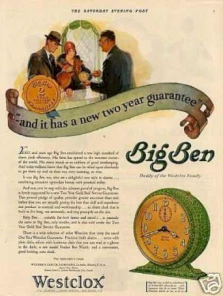 Big Ben Clock 1 Vintage Retro Advert Ads A4 Photo Print