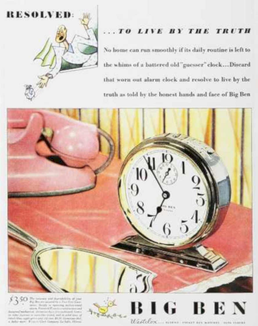 Big Ben Clock 2 Vintage Retro Advert Ads A4 Photo Print