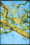 Big Cat 134061 Leopard Standing In A Tree A4 Limited Edition Watercolour Print