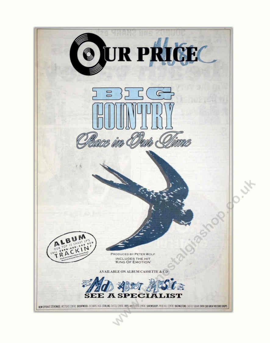 Big Country Peace Vintage Retro Advert Poster A4 Photo Print