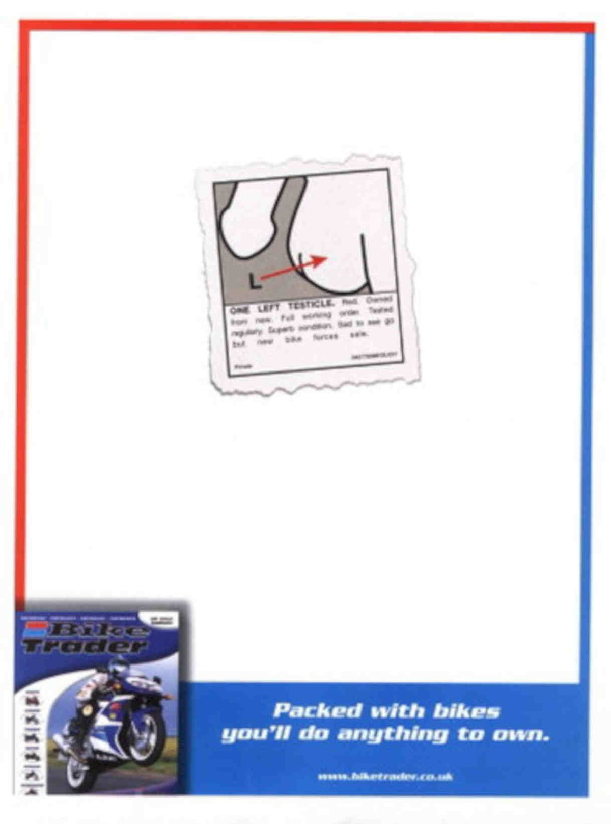 Bike Trader Testicle Vintage Retro Advert Poster A4 Photo Print