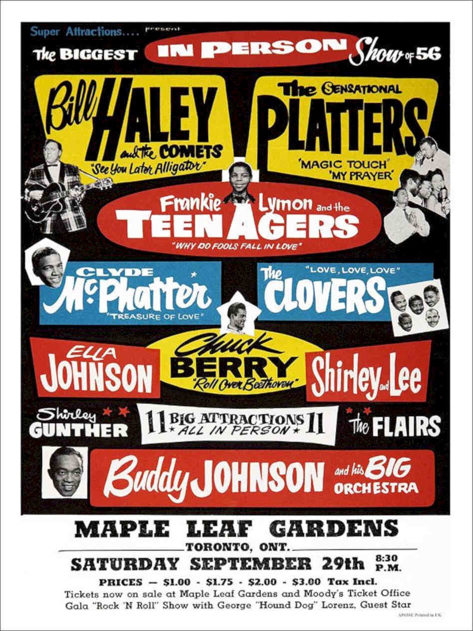 Bill Haley Platters Rock N Roll Concert Poster 1950s Vintage Retro Advert Poste