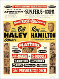 Bill Haley Roy Hamilton Rock N Roll Concert Poster 1950s Vintage Retro Advert P