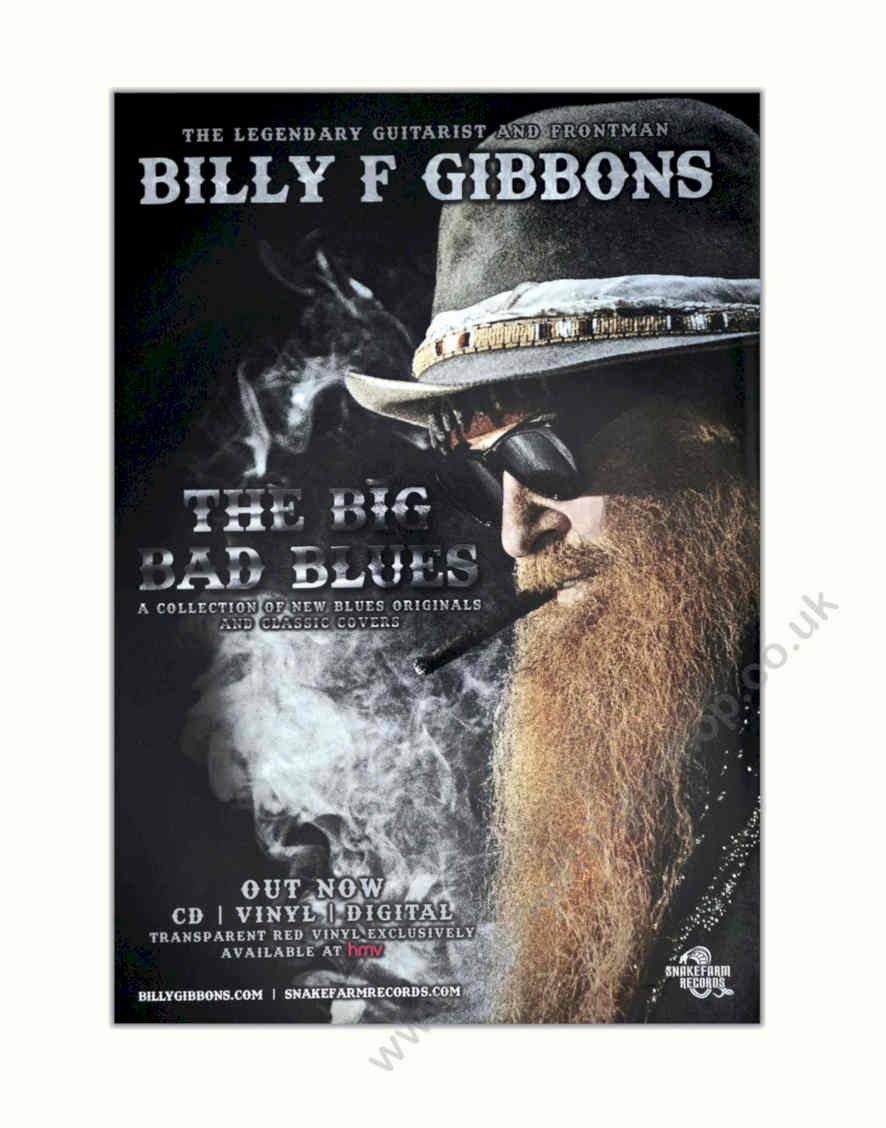 Billy Gibbons Blues Vintage Retro Advert Poster A4 Photo Print