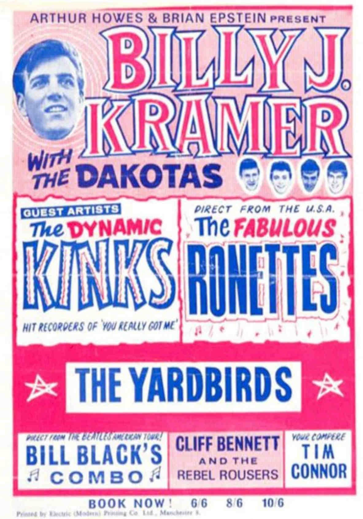 Billy J Kramer Vintage Retro Advert Poster A4 Photo Print