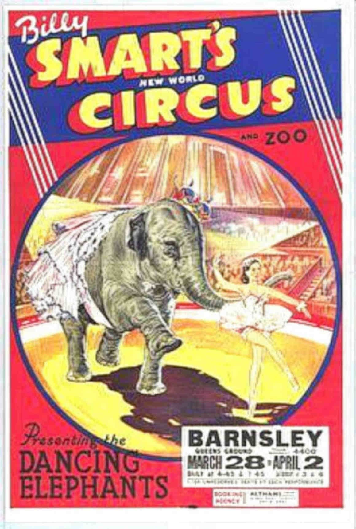 Billy Smart Elephant Vintage Retro Advert Poster A4 Photo Print