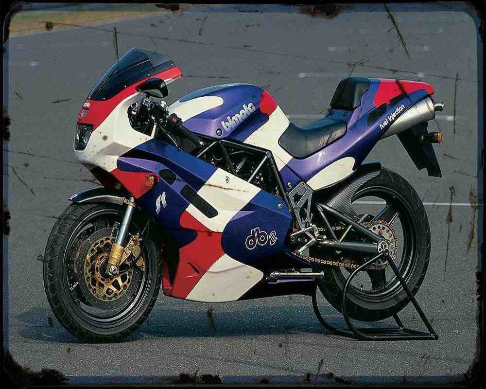 Bimota Db2 Sr 4 Motorbike Vintage Aged A4 Photo Print