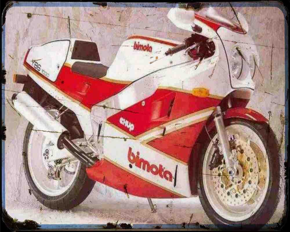 Bimota Yb6 Exup Motorbike Vintage Aged A4 Photo Print