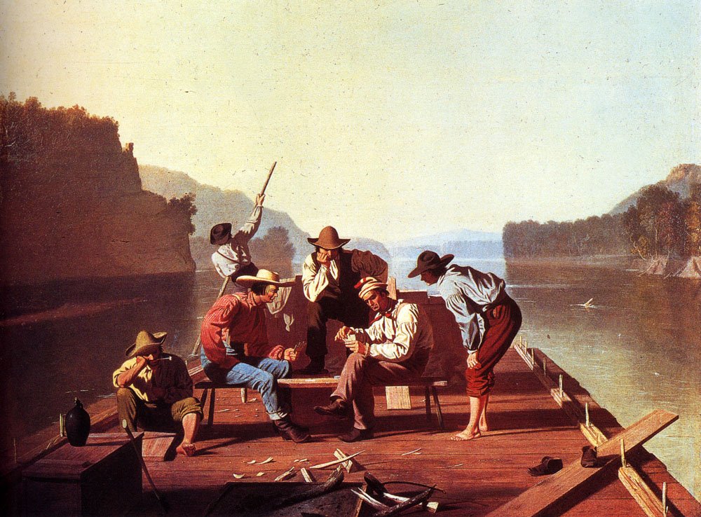 Bingham George Caleb Ferryman Playing Cards Art A4 Photo Print