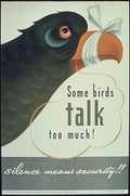 Bird Silence Security Vintage Retro Advert Poster A4 Photo Print