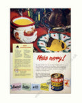 Birds Christmas Pudding Vintage Retro Advert Poster A4 Photo Print