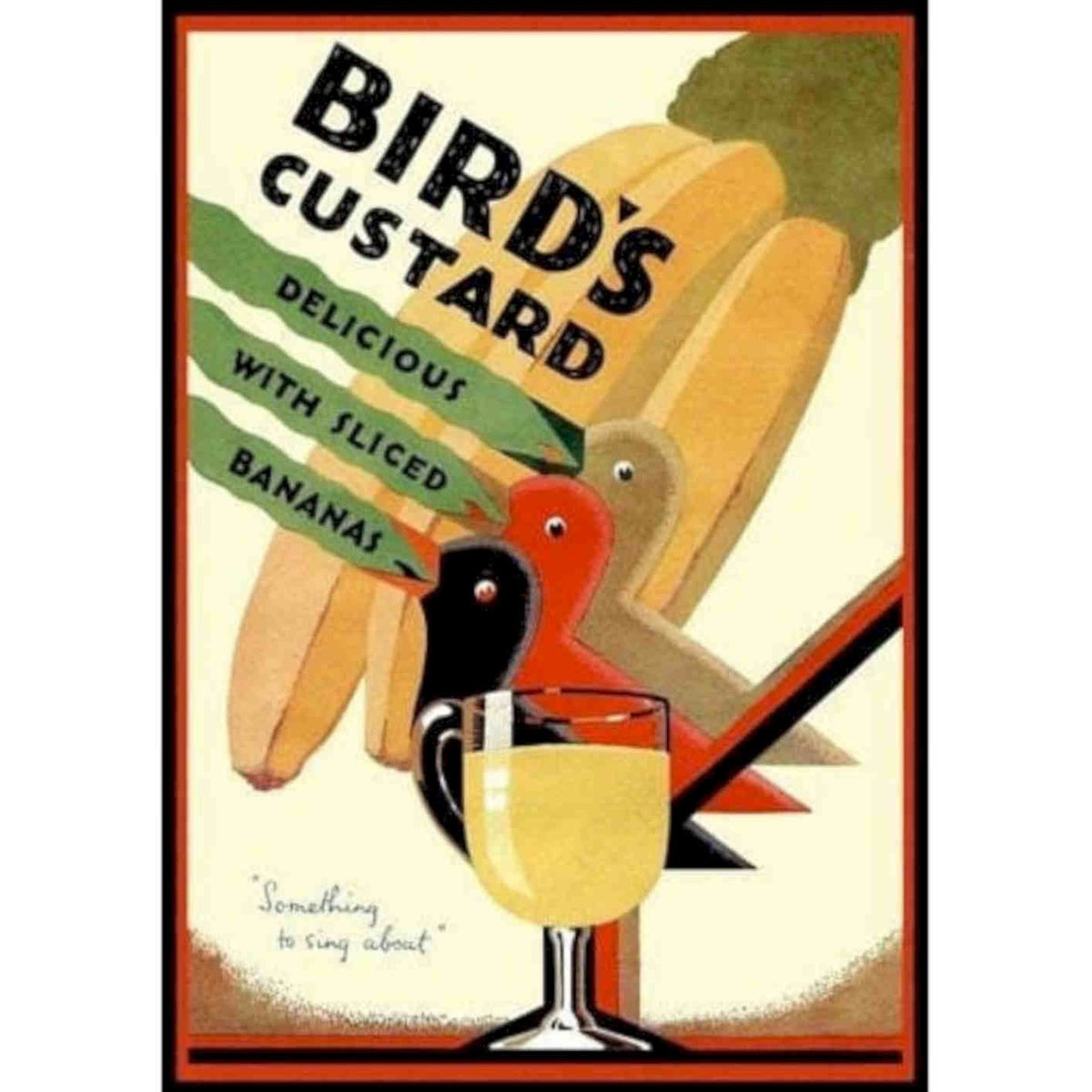 Birds Custard Bananas Vintage Retro Advert Poster A4 Photo Print