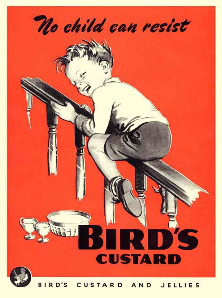 Birds Custard Boy On Banister 1950S Vintage Advert A4 Photo Print