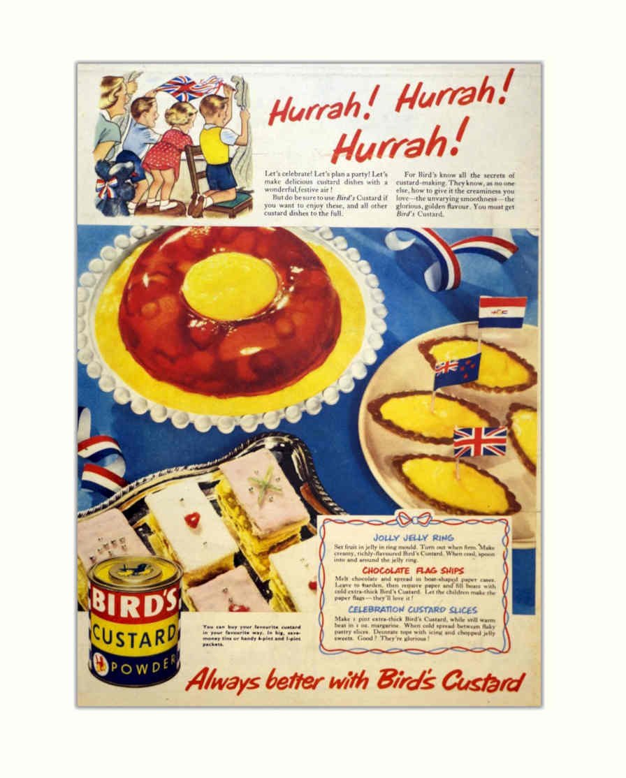 Birds Custard Cake Vintage Retro Advert Poster A4 Photo Print