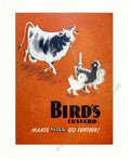 Birds Custard Cow Vintage Retro Advert Poster A4 Photo Print