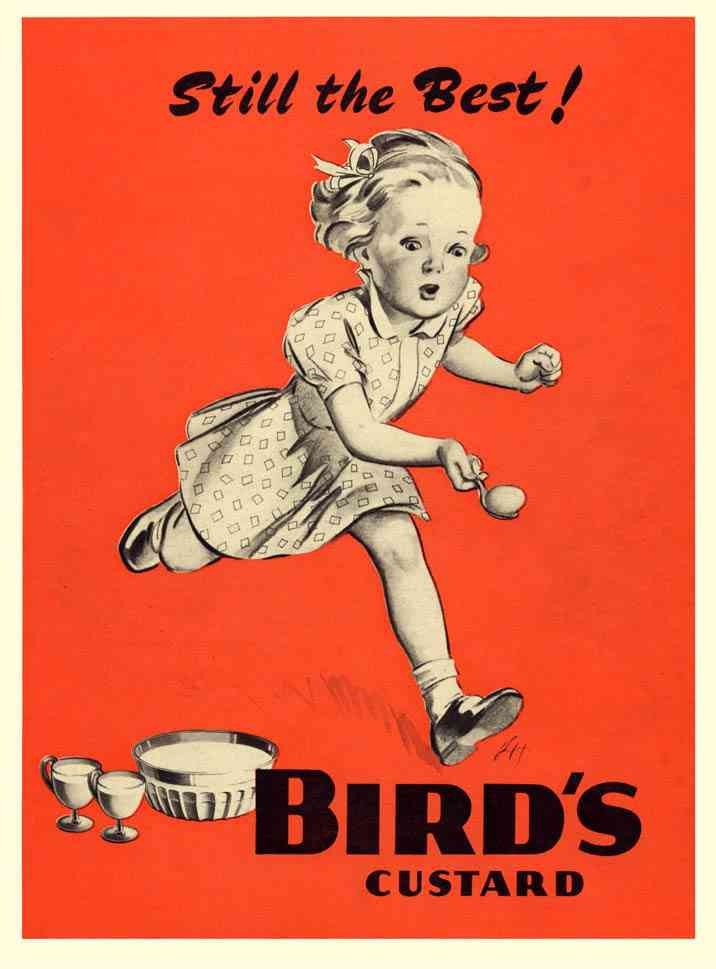 Birds Custard Egg And Spoon Race Vintage 1940S Vintage Advert A4 Photo Print