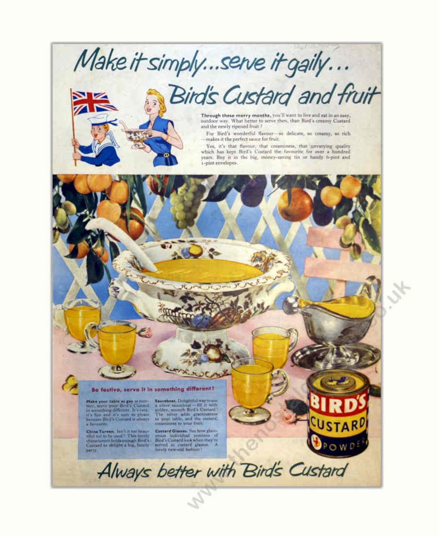 Birds Custard Fruit 2 Vintage Retro Advert Poster A4 Photo Print