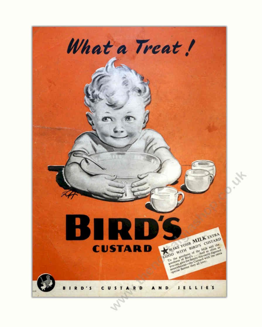 Birds Custard Poster 4 Vintage Retro Advert Poster A4 Photo Print