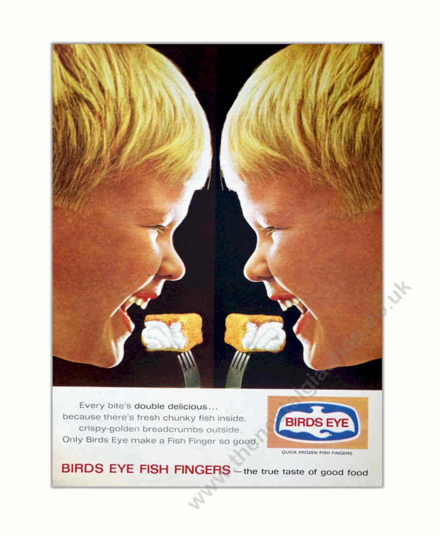 Birds Eye Fish Vintage Retro Advert Poster A4 Photo Print