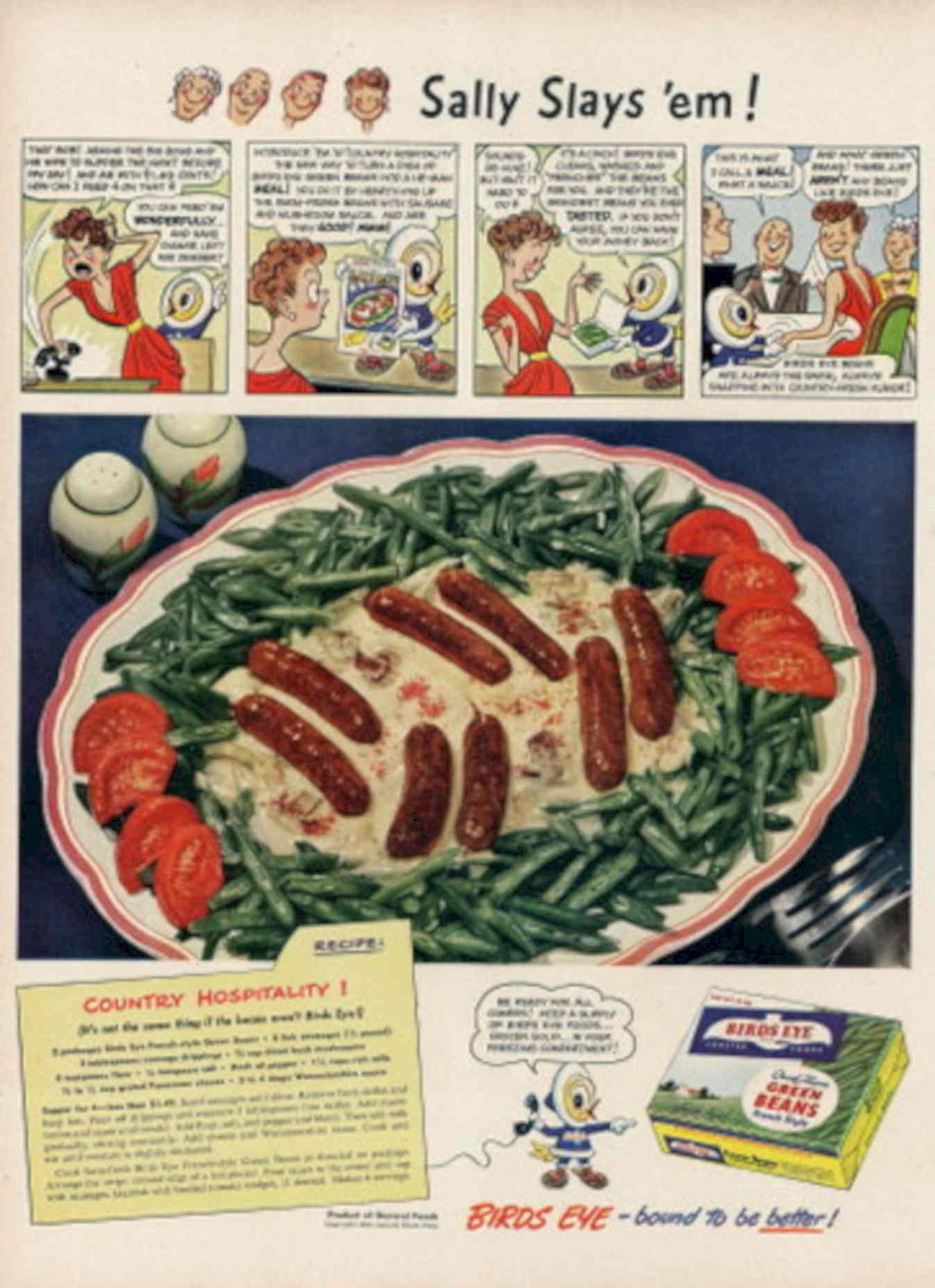 Birds Eye Green 1940s Vintage Retro Advert Poster