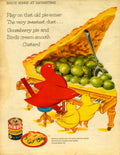 Birds Song Pie 1950s Vintage Retro Advert Poster