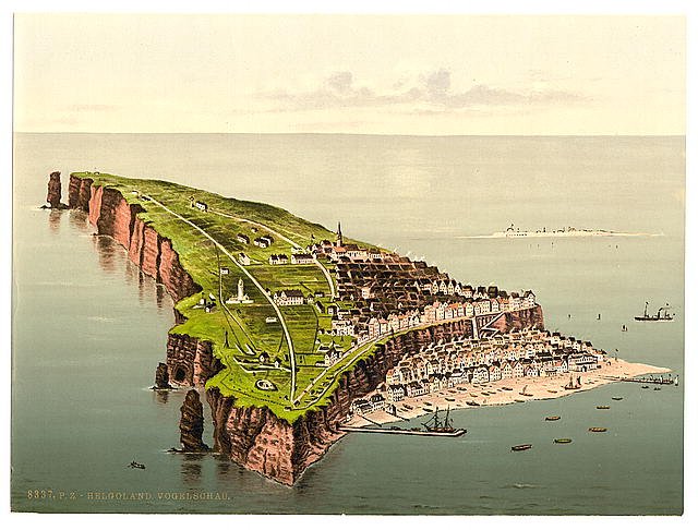 Birdseye view Helgoland Vintage A4 Photo Print