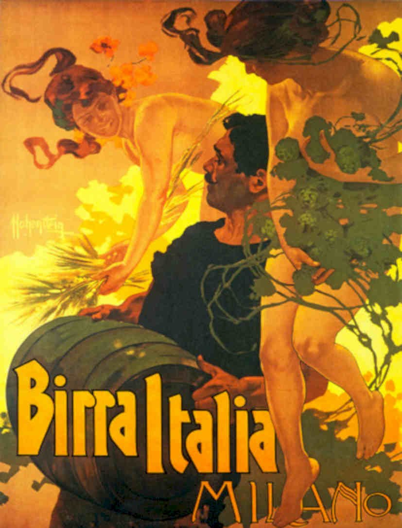 Birra Italia Milano Vintage Retro Advert Poster A4 Photo Print