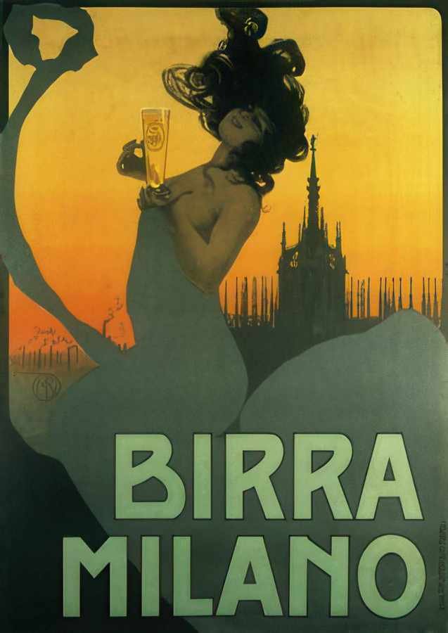 Birra Milano Vintage Advert A4 Photo Print
