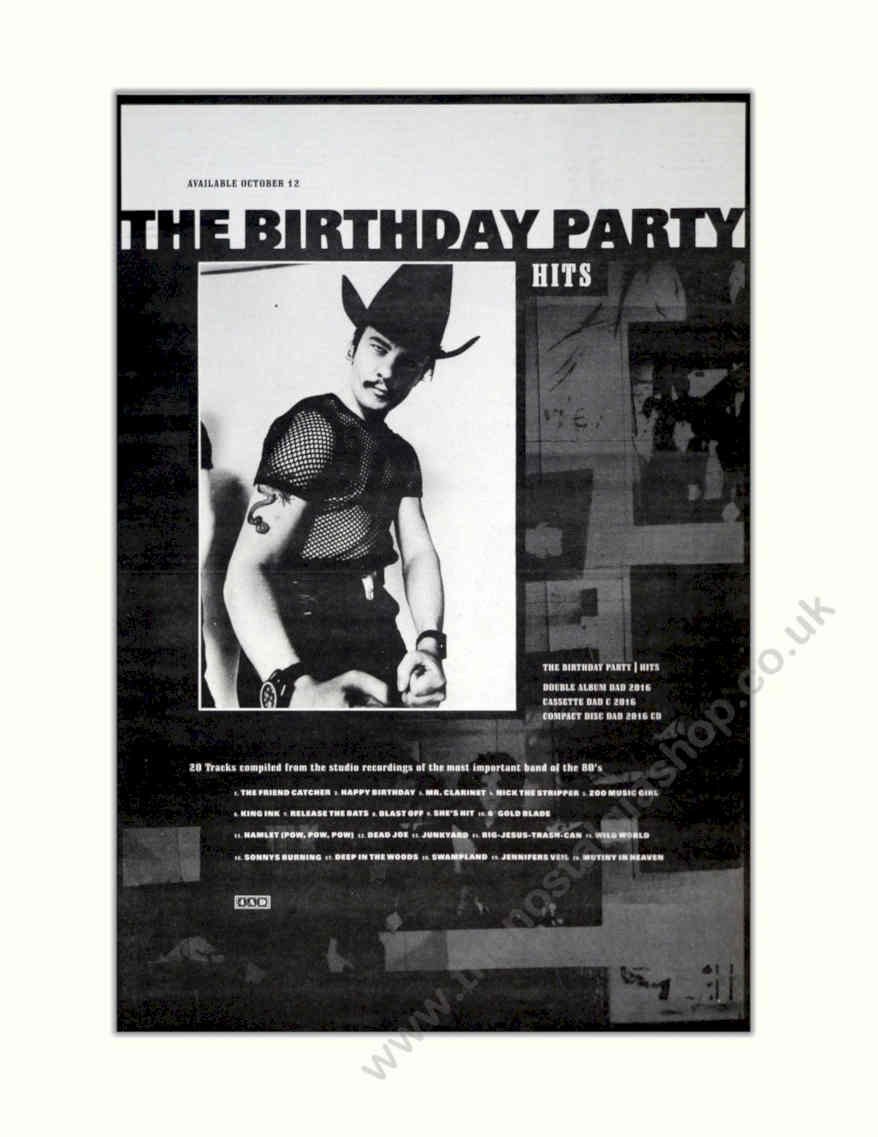 Birthday Party Hits Vintage Retro Advert Poster A4 Photo Print