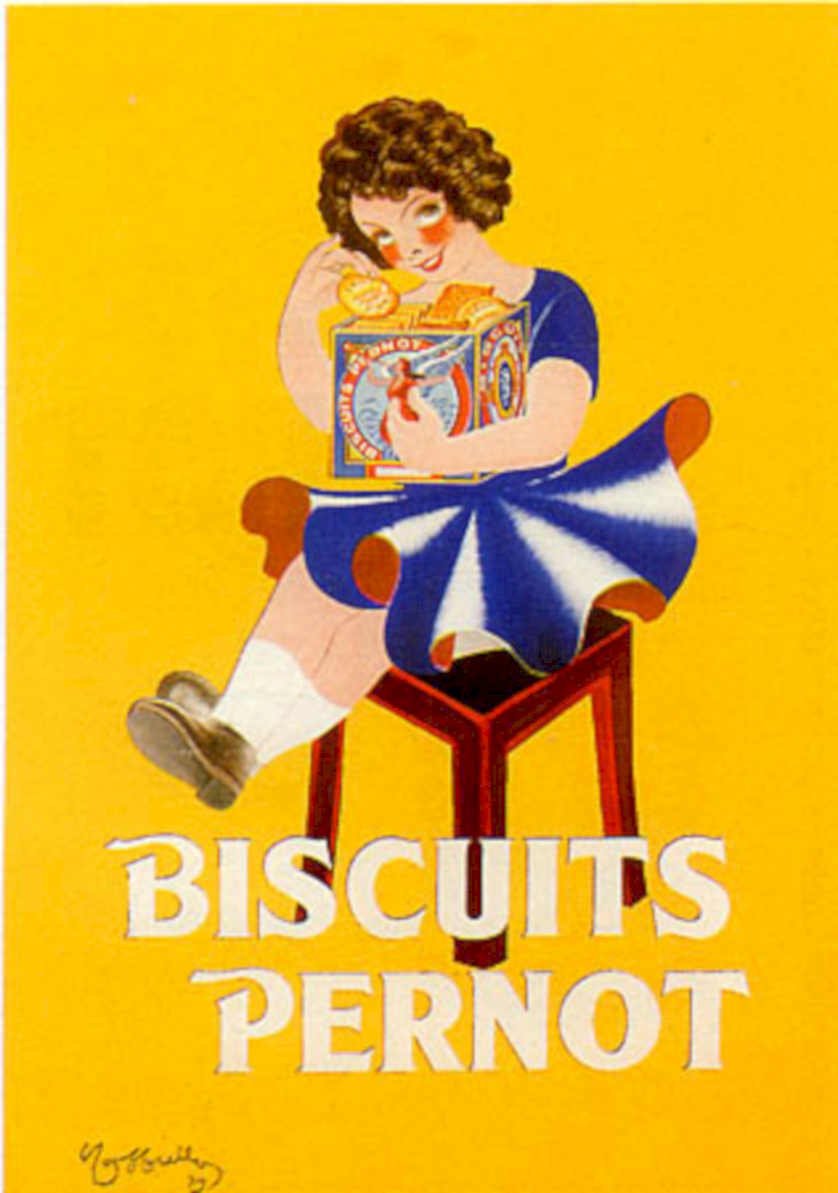 Biscuits Pernot Vintage 2 Vintage Retro Advert Ads A4 Photo Print