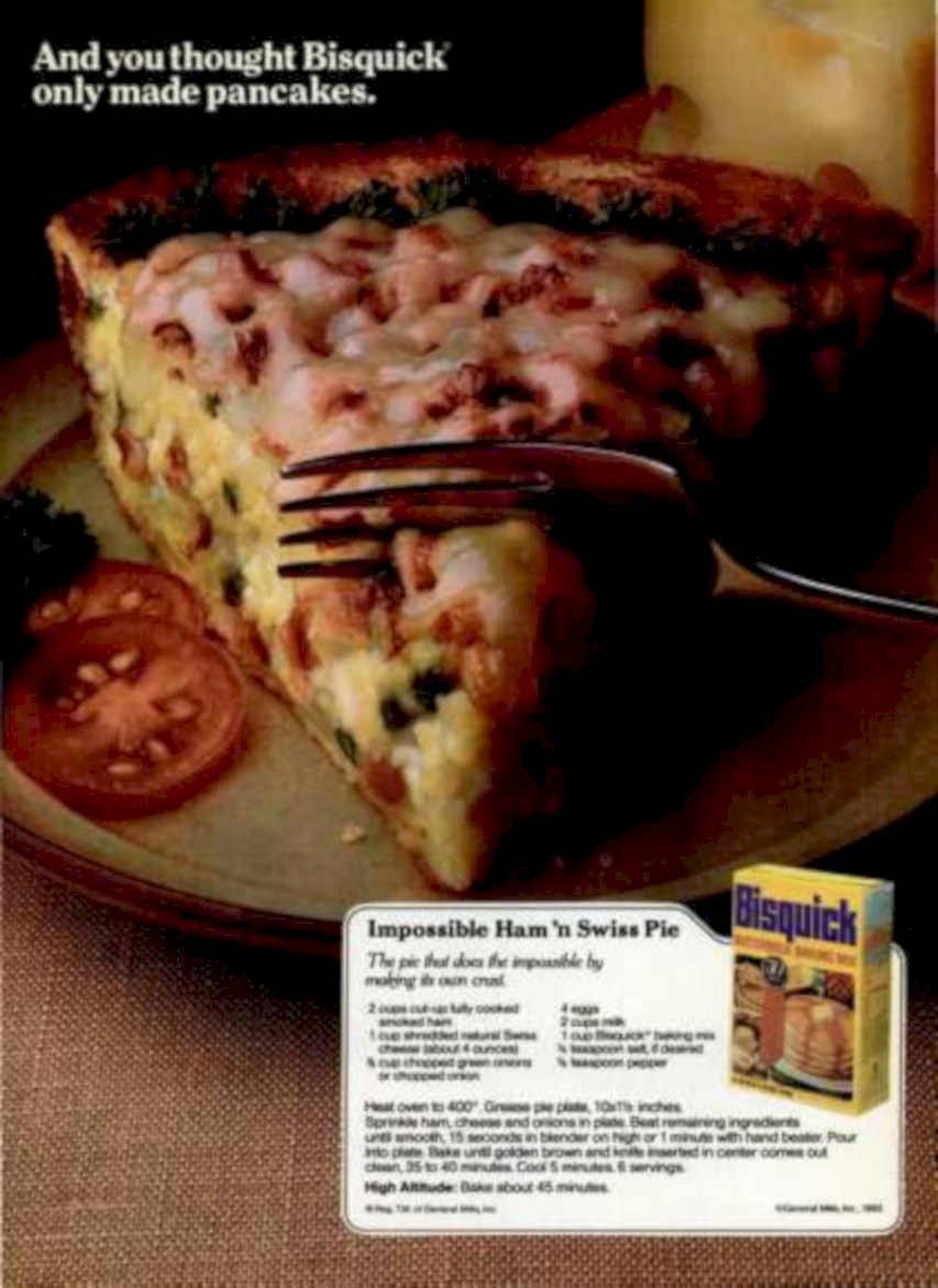 Bisquick Ham Pie Vintage Retro Advert Ads A4 Photo Print