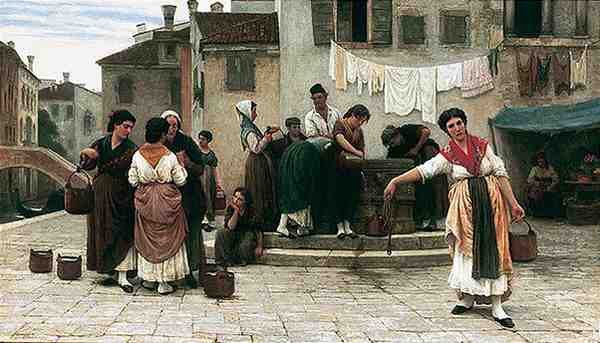 Blaas Eugen Von Am Brunnen At The Well A4 Photo Print