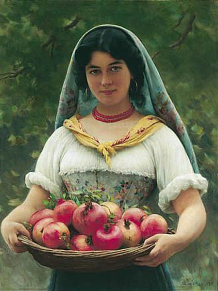Blaas Eugen Von Madchen Mit Granatapfeln A4 Photo Print