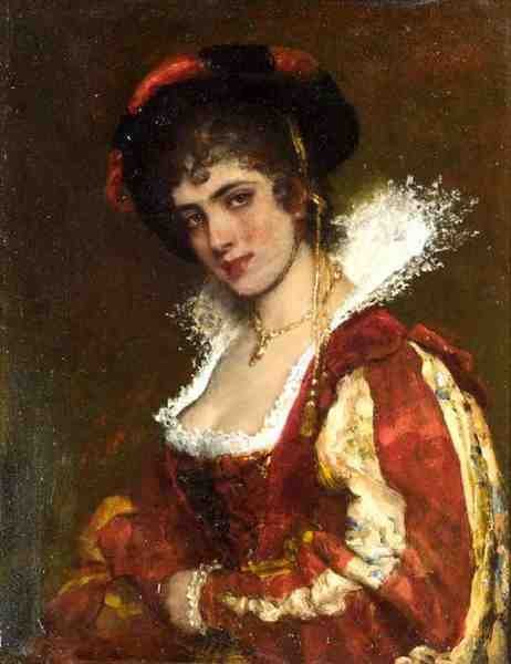 Blaas Eugen Von Portrait Of A Venetian Lady A4 Photo Print