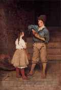 Blaas Eugen Von Two Children A4 Photo Print