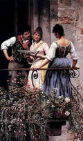 Blaas Eugene De On The Balcony A4 Photo Print