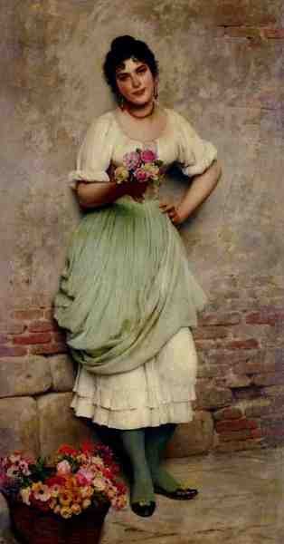 Blaas Eugene De The Flower Seller A4 Photo Print