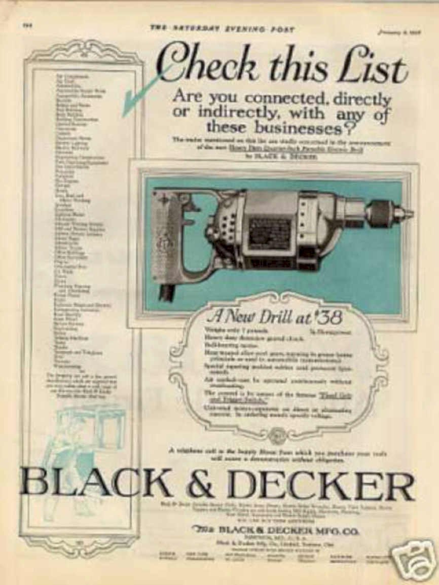 Black Decker Drill 2 Vintage Retro Advert Ads A4 Photo Print