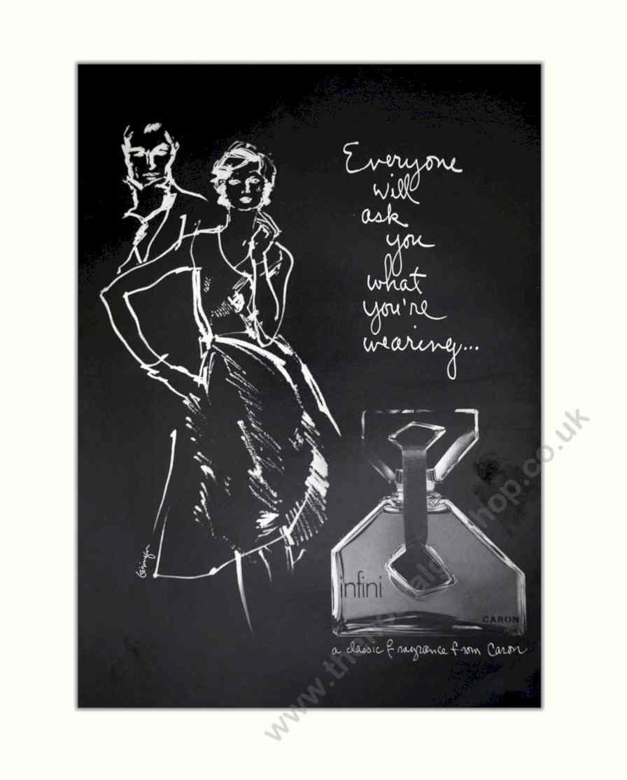 Black Dress Caron Vintage Retro Advert Poster A4 Photo Print