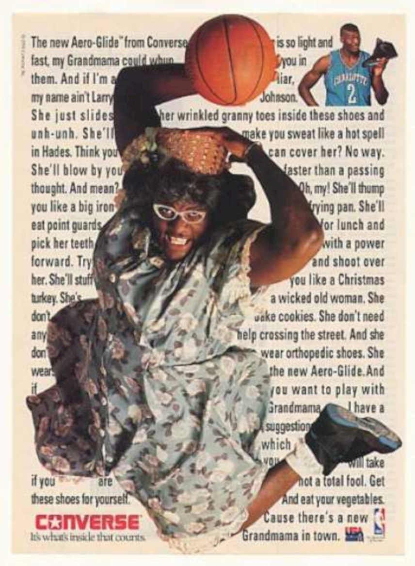 Black Player Converse Vintage Retro Advert Ads A4 Photo Print