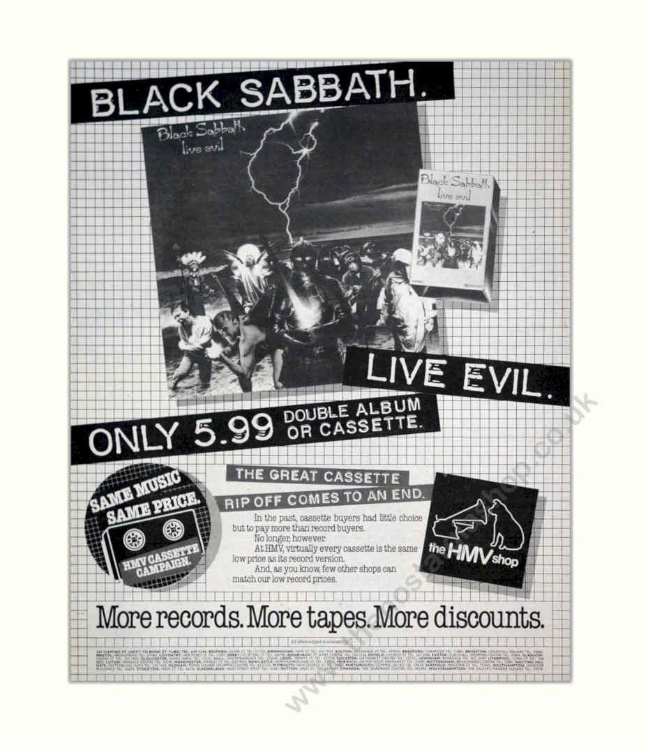 Black Sabbath Live Vintage Retro Advert Poster A4 Photo Print